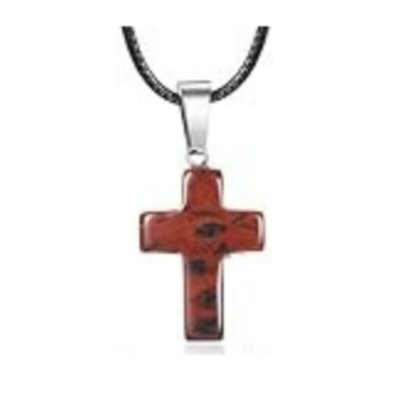 Cross Gemstone Pendant Charms Cross Quartz Crystal Charms for Necklace Earrings - Picture 1 of 1